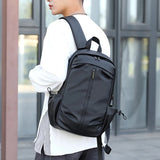 Men's Waterproof Laptop Backpack USB Charging Nylon Travel Bag
