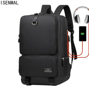 Men's Waterproof USB Charging Travel School Backpack 15.6 Inch Laptop Backpack