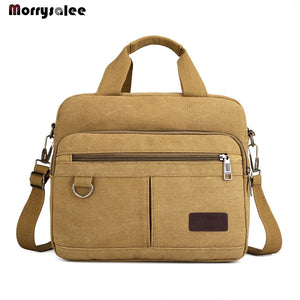Men's Canvas Shoulder Bag Multi-pocket Handbag Messenger Bag