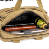 Men's Canvas Shoulder Bag Multi-pocket Handbag Messenger Bag