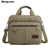 Men's Canvas Shoulder Bag Multi-pocket Handbag Messenger Bag