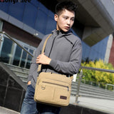 Men's Canvas Shoulder Bag Multi-pocket Handbag Messenger Bag