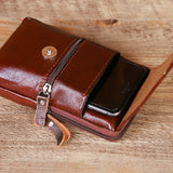 Men's Leather Waist Bag Waterproof Business Phone Belt Outdoor Travel Pouch