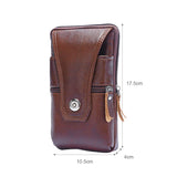 Men's Leather Waist Bag Waterproof Business Phone Belt Outdoor Travel Pouch