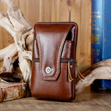 Men's Leather Waist Bag Waterproof Business Phone Belt Outdoor Travel Pouch