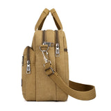 Men's Laptop Bag Leather Messenger Canvas One-shoulder Cloth