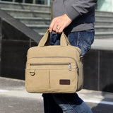 Men's Laptop Bag Leather Messenger Canvas One-shoulder Cloth