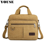 Men's Laptop Bag Leather Messenger Canvas One-shoulder Cloth