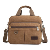 Men's Laptop Bag Leather Messenger Canvas One-shoulder Cloth