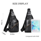 Men's Leather Sling Chest Pack Shoulder Strap Crossbody Bag