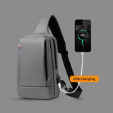 Men's Shoulder Bag USB Charging Anti-Theft Waterproof Crossbody Bag