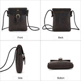 Vintage Crazy Horse Leather Men's Crossbody Bag