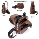 Men's PU Leather Sling Bag Cross Body Cycle Pack Travel Bag