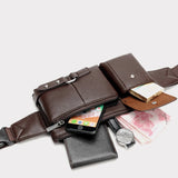Men's Classic Belt Bag Solid PU Leather Travel Fanny Pack