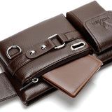 Men's Belt Bag Zipper Closure Earphone Hole Quick Release Buckle
