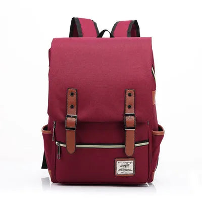 Canvas School Backpack for Teenage Girl Boy Bookbag Casual Laptop Bag Pack