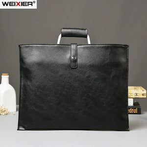 Men's Crazy Horse PU Leather Briefcase Office File Bag