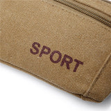 Men's Sports Bag Canvas Waist Fanny Pouch Crossbody Banana Bag
