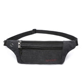 Men's Sports Bag Canvas Waist Fanny Pouch Crossbody Banana Bag