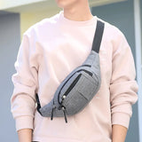 Men's Outdoor Waterproof Sports Bag Canvas Waist Crossbody Banana Bag