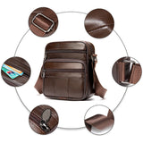 Men's Leather Business Shoulder Bag Crossbody Retro Casual
