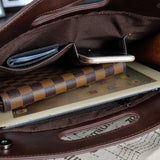 Men's Vintage Business Briefcase Crazy Horse Leather Bag