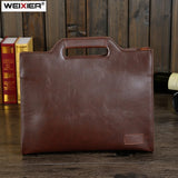 Men's PU Leather Business Briefcase Vintage Tote Laptop Bag