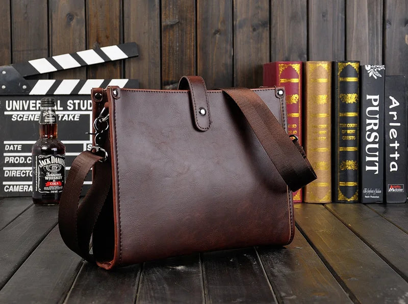 Men's PU Leather Shoulder Bag Messenger Briefcase