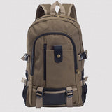 Men's Canvas Backpack Large-Capacity Schoolbag Solid Rucksacks