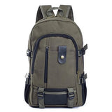 Men's Large Canvas Backpack Solid Rucksack