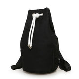 Men's Canvas Backpack Large Capacity Drawstring Bagpack Bucket Unisex
