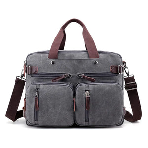 Men's Canvas Briefcase Large Capacity Messenger Bag