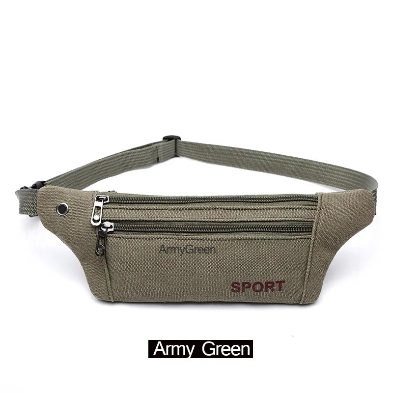 Canvas Mobile Phone Waist Bag Outdoor Sports Mountaineering Running Bag