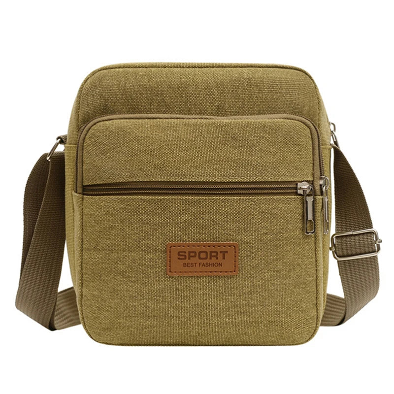 Men's Canvas Shoulder Bag For Business Crossbody Bag Version Male Travel