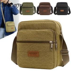 Men's Canvas Shoulder Bag Business Crossbody Bag Male Travel Messenger Bag