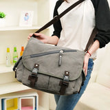 Men's Canvas Vintage Casual Briefcase Business Shoulder Messenger Bag