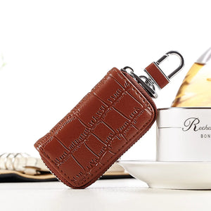 Men's Leather Smart Keychain Mini Key Case Pocket Organize