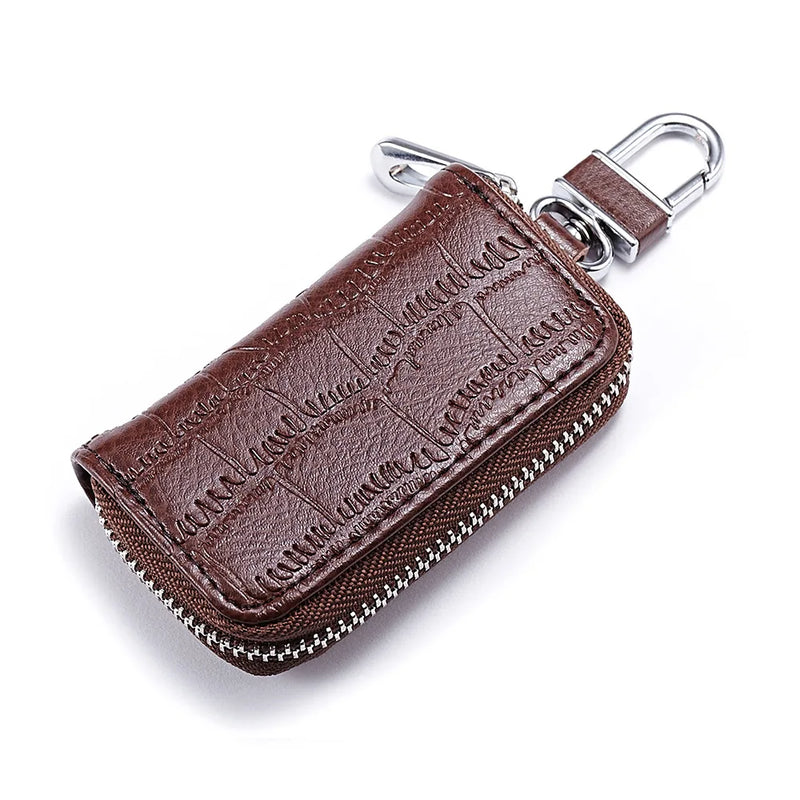 Men's Leather Smart Keychain Mini Key Case Pocket Organize