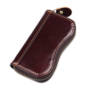 Men's Cowhide Leather Key Holder Wallet Organizer
