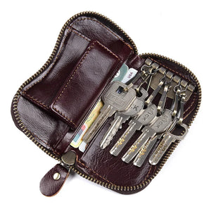 Men's Cowhide Leather Key Holder Wallet Organizer