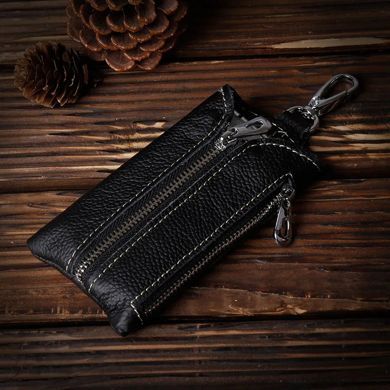 Men's Leather Key Wallet Holder with Keychain