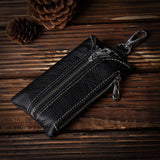 Men's Leather Key Wallet Holder with Keychain