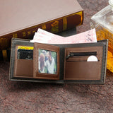 Men's Vintage Leather Wallet Small Purses Short Money Bag