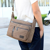Men's Casual Canvas Bag Large Pockets Durable Tool Bag Shoulder Bag