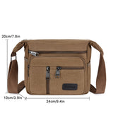 Men's Casual Canvas Bag Large Pockets Durable Tool Bag Shoulder Bag