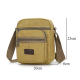 Men's Canvas Shoulder Bag Crossbody Messenger School Pack