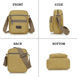 Men's Canvas Shoulder Bag Crossbody Messenger School Pack