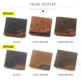 Men's Leather Handbag Short Money Bag Business Wallet Vintage Male Purse