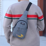 Men's Pig Print Chest Bag Casual Waist Bag Crossbody Handbag