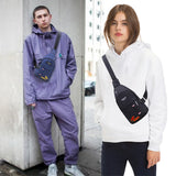 Men's Pig Print Chest Bag Casual Waist Bag Crossbody Handbag